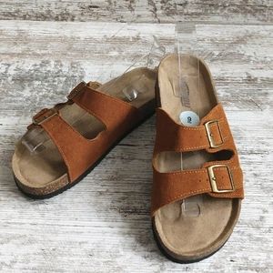 Khombu | Shoes | Khombu Suede Leather Amanda Slide Sandal | Poshmark
